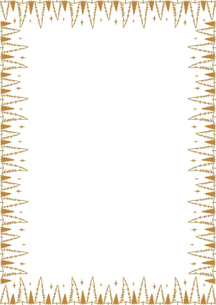 Cute simple Christmas tree frame. Nature template to write text matter vector