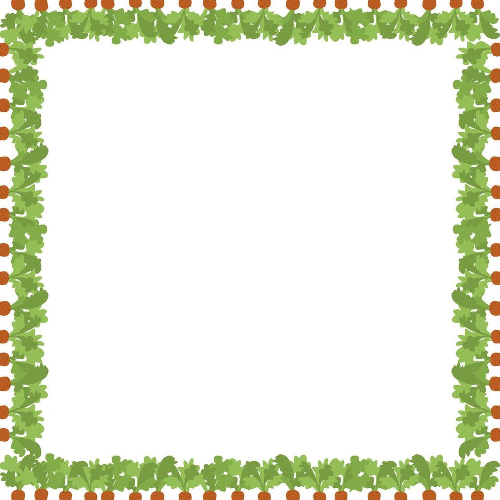 Carrots harvesting frame. Hello autumn, thanksgiving decoration vector