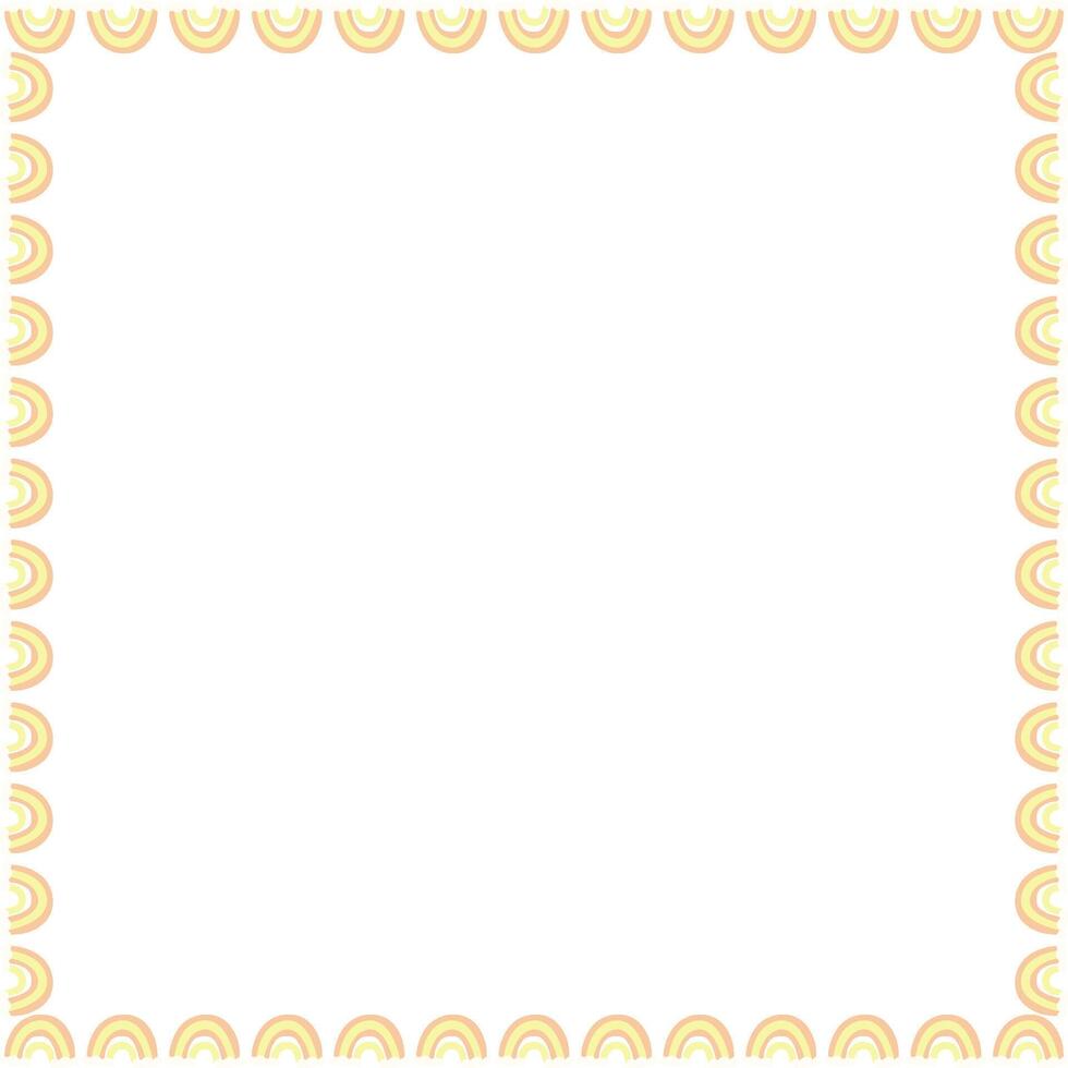 Rainbow frame. empty childish frame for text. t baby shower vector