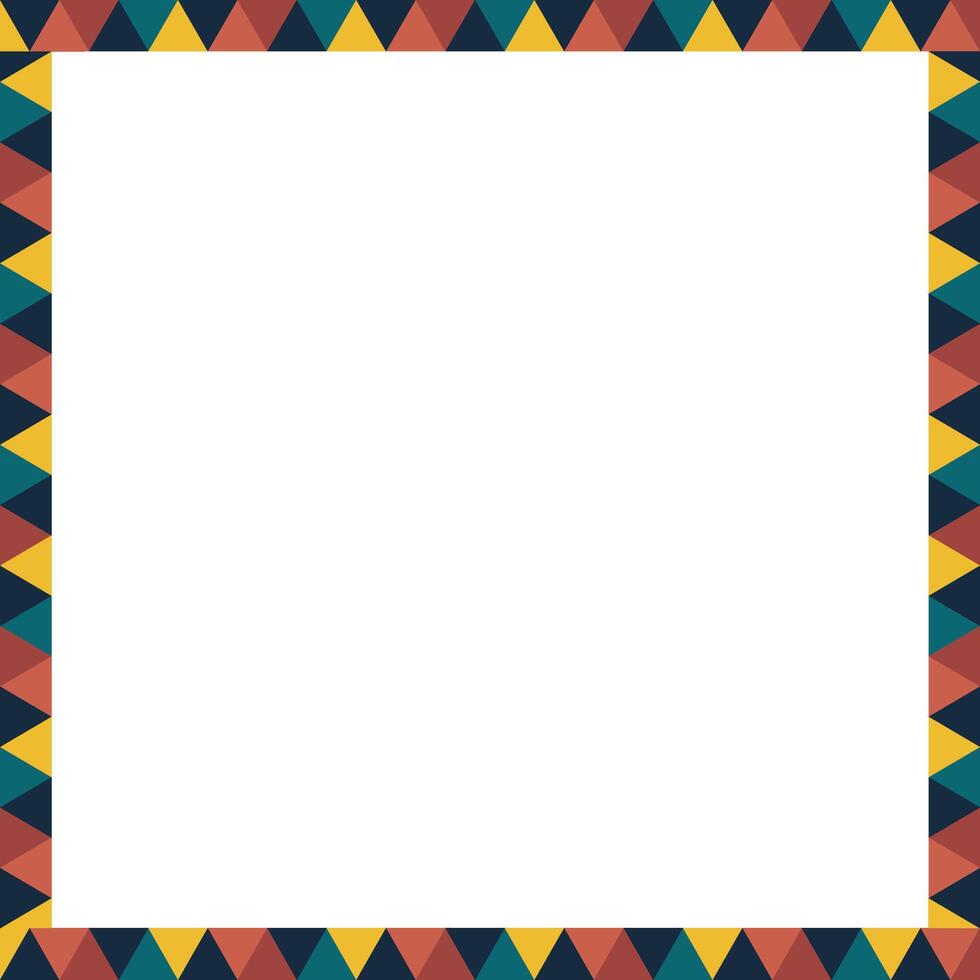 Colorful geometric empty square frame. doodle frame for text. Baby shower template vector