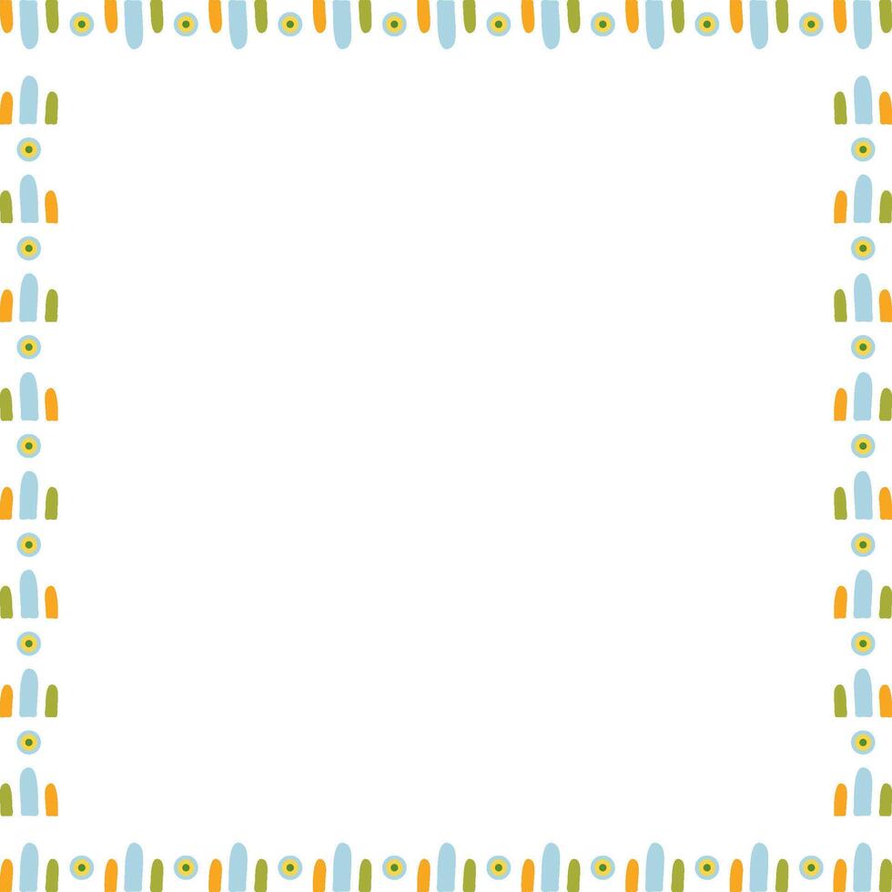 Colorful geometric empty square frame. doodle frame for text vector