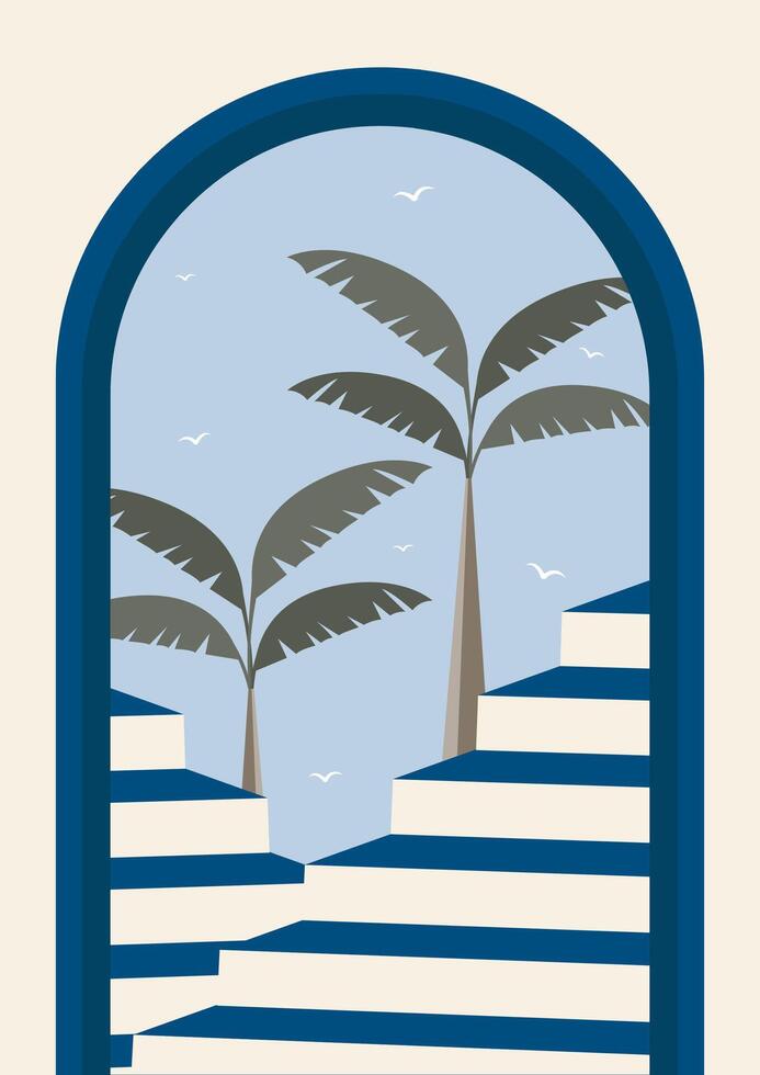 Turkey Antalya travel poster. Historical buildings illustration vector