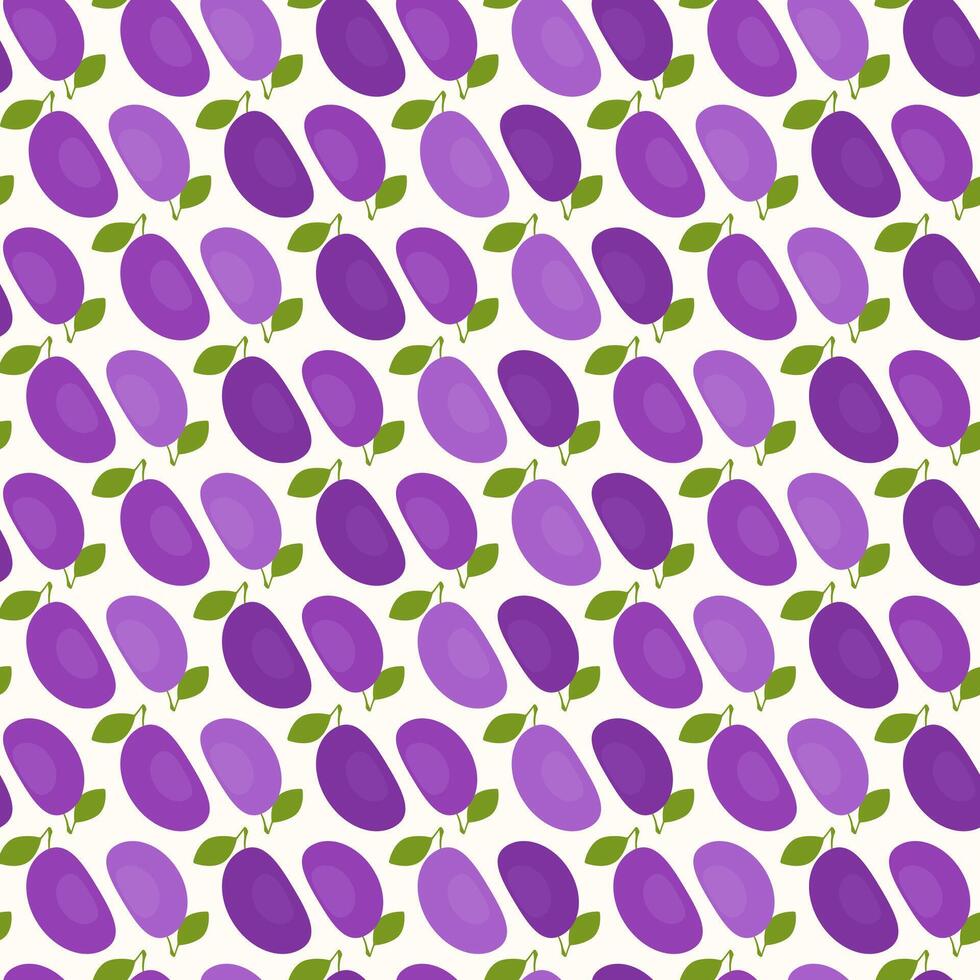 Simple plums seamless pattern illustration vector