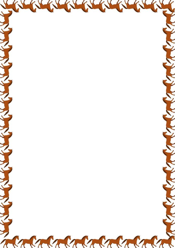 Running horses frame. Derby game template for your text vector