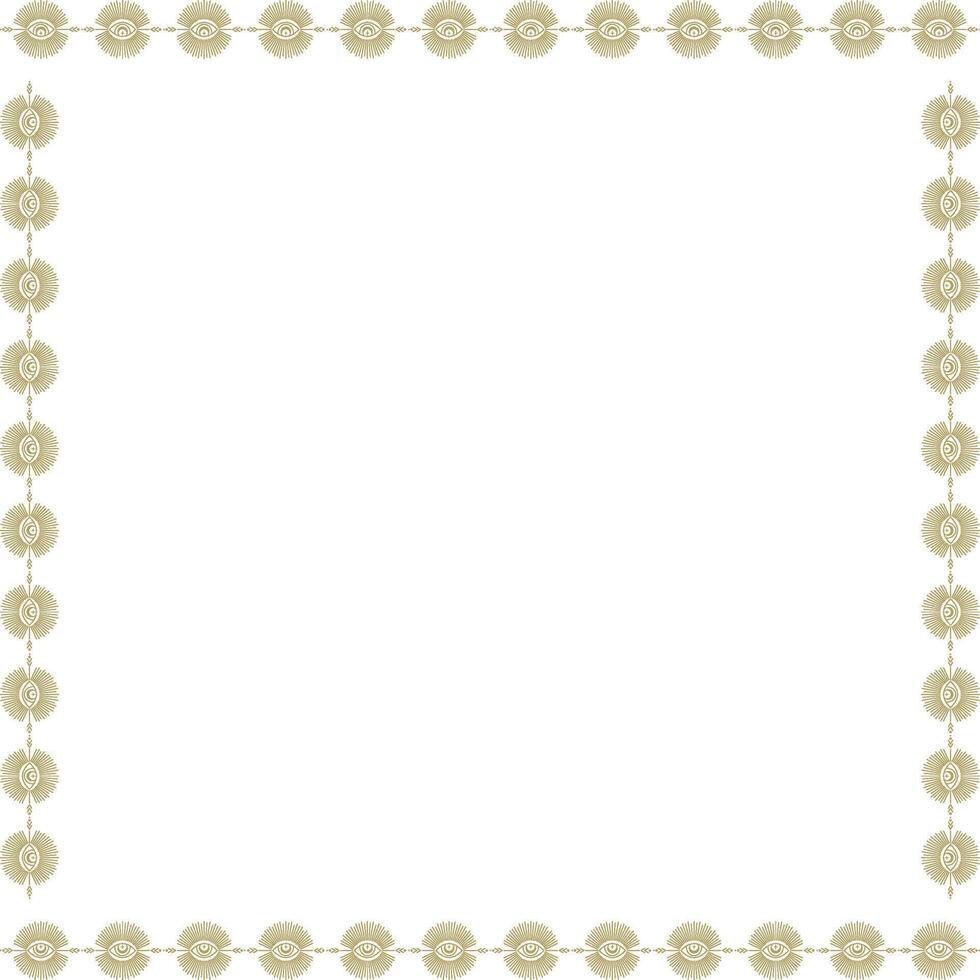 Mystic tribal eye frame. celestial prediction eye template for your text vector