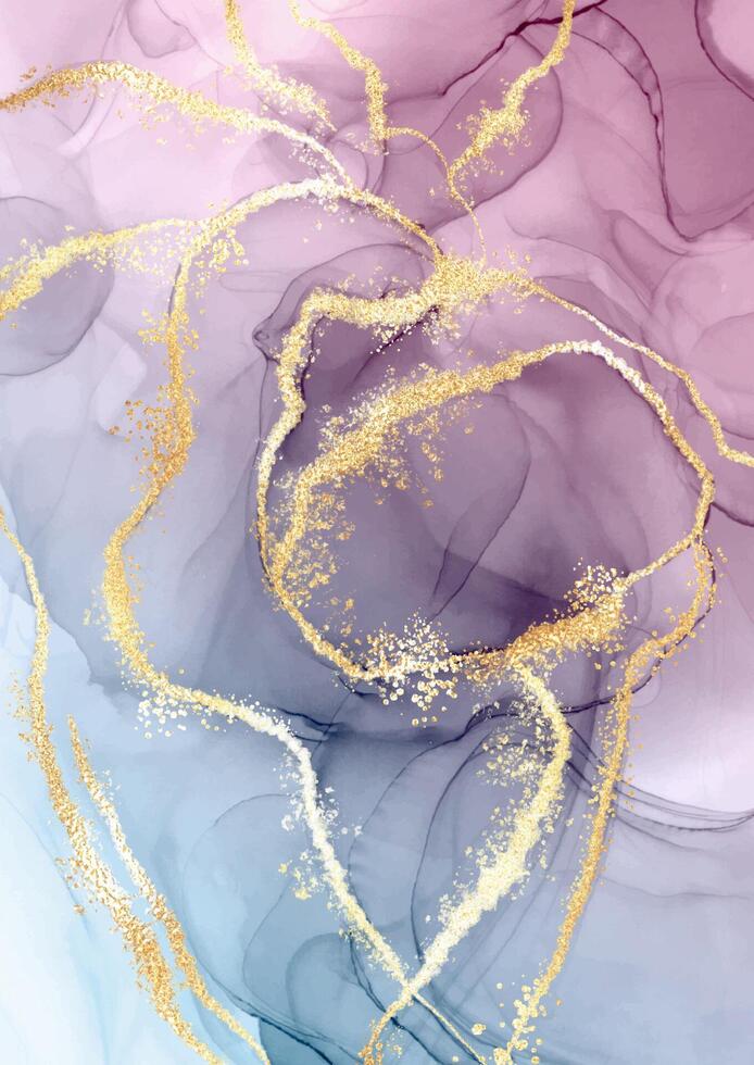 Elegant pastel coloured alcohol ink background with glitter vector