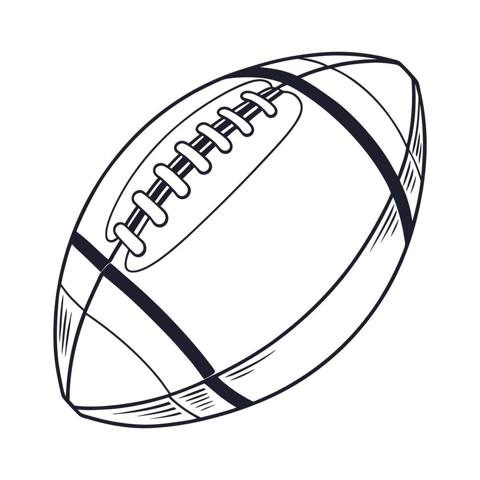 Thick Line American Football Coloring Page for Sports Enthusiasts vector