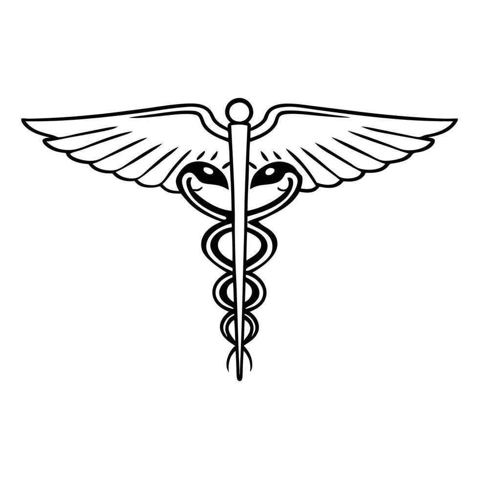 Medical caduceus symbol design illustration vector