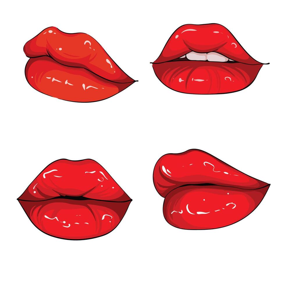 set of lips illustration art vector