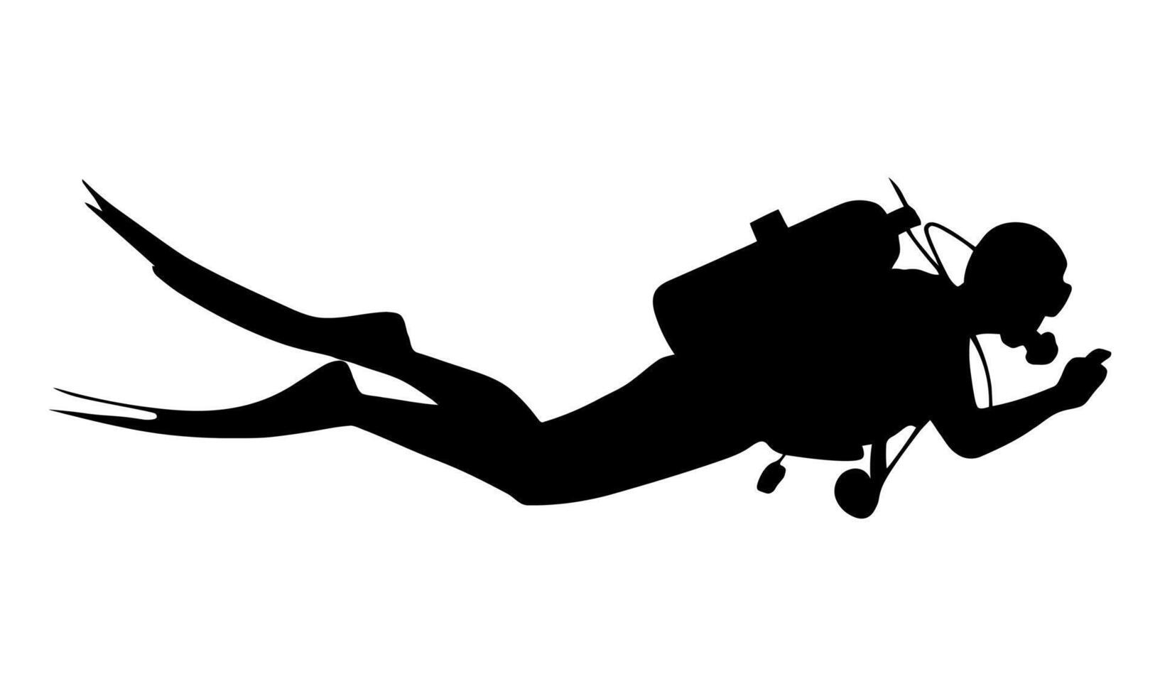 Underwater Explorer Silhouette vector