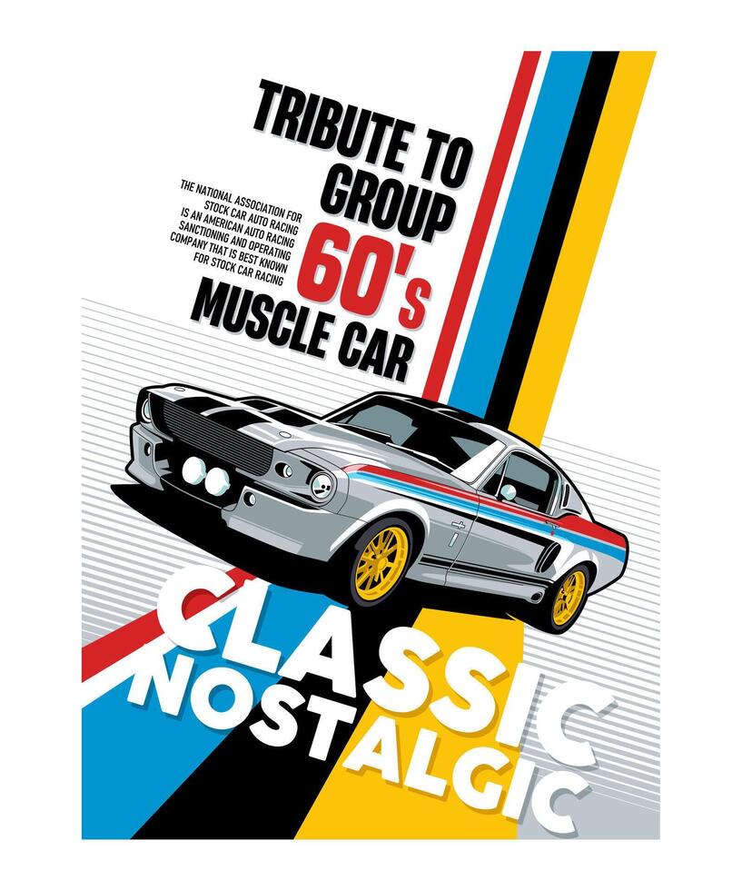 Classic Nostalgic Muscle Car Design vector