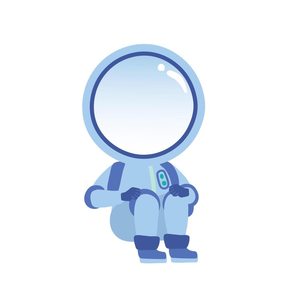 Astronaut sitting on a white background. illustration vector