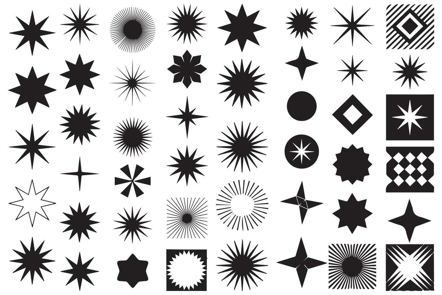 Abstract Star Shapes Decorative Symbols Pack vector