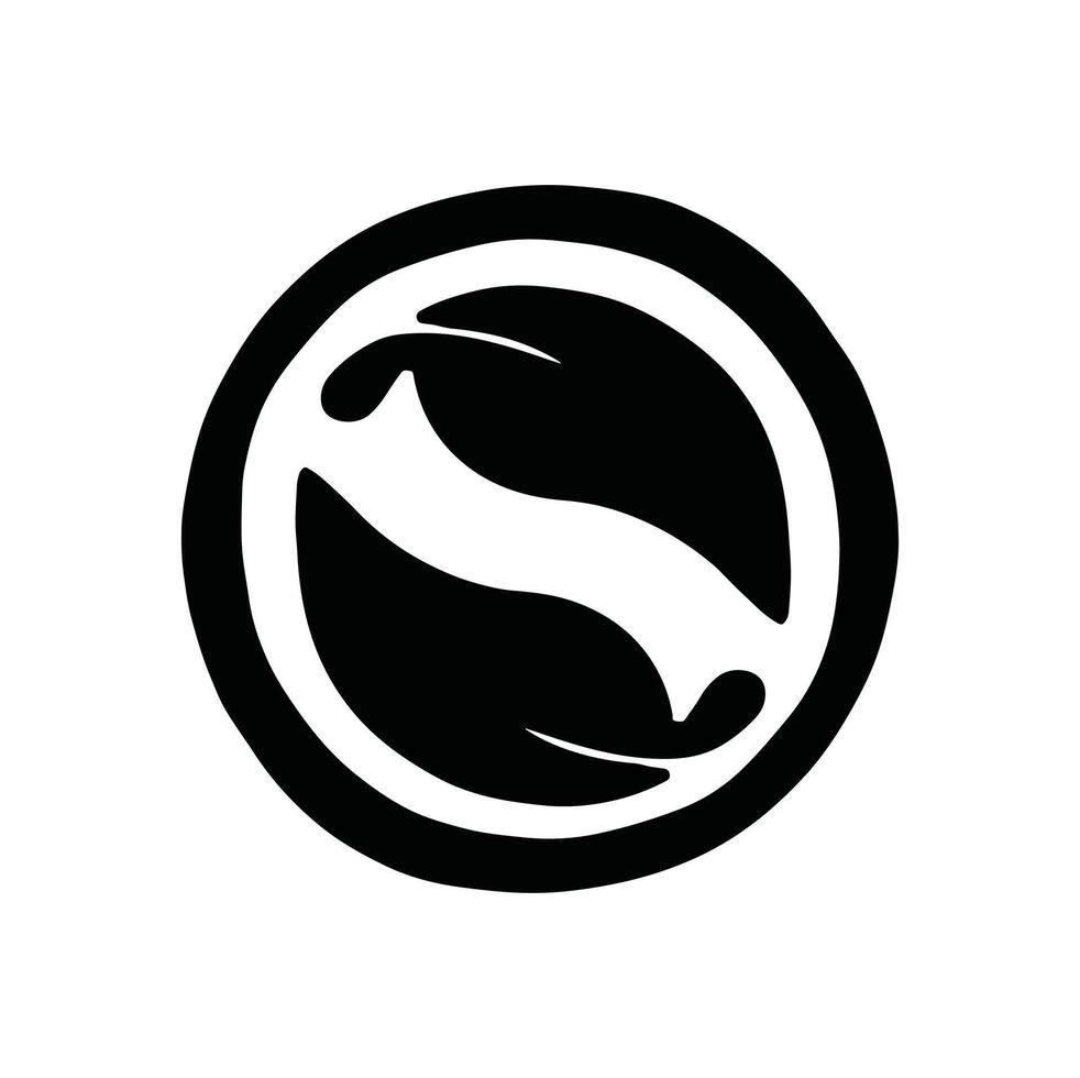 nature protection sign silhouette monochrome hand drawn illustration vector