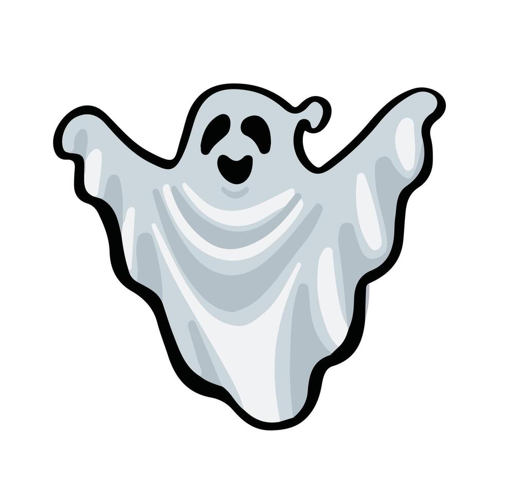 Halloween design with hand drawn ghost. Clipart concept. illustration. vector