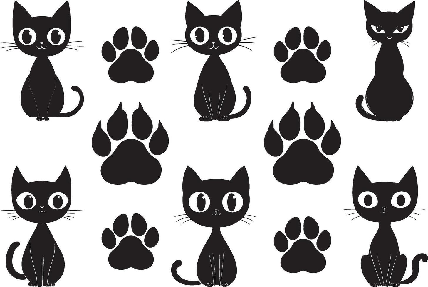 Cat outline silhouette vector