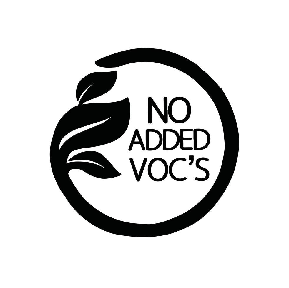 sign no added voc silhouette monochrome hand drawn illustration vector