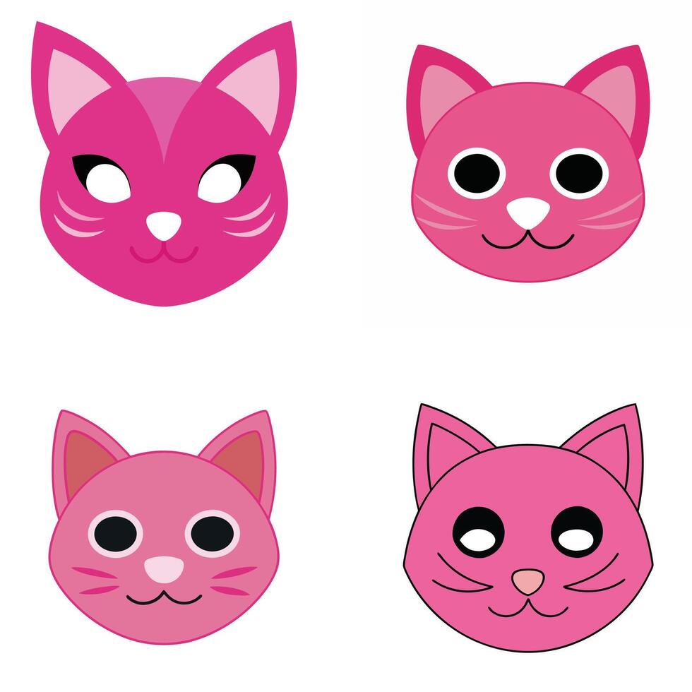 Playful Cat Expressions Art vector