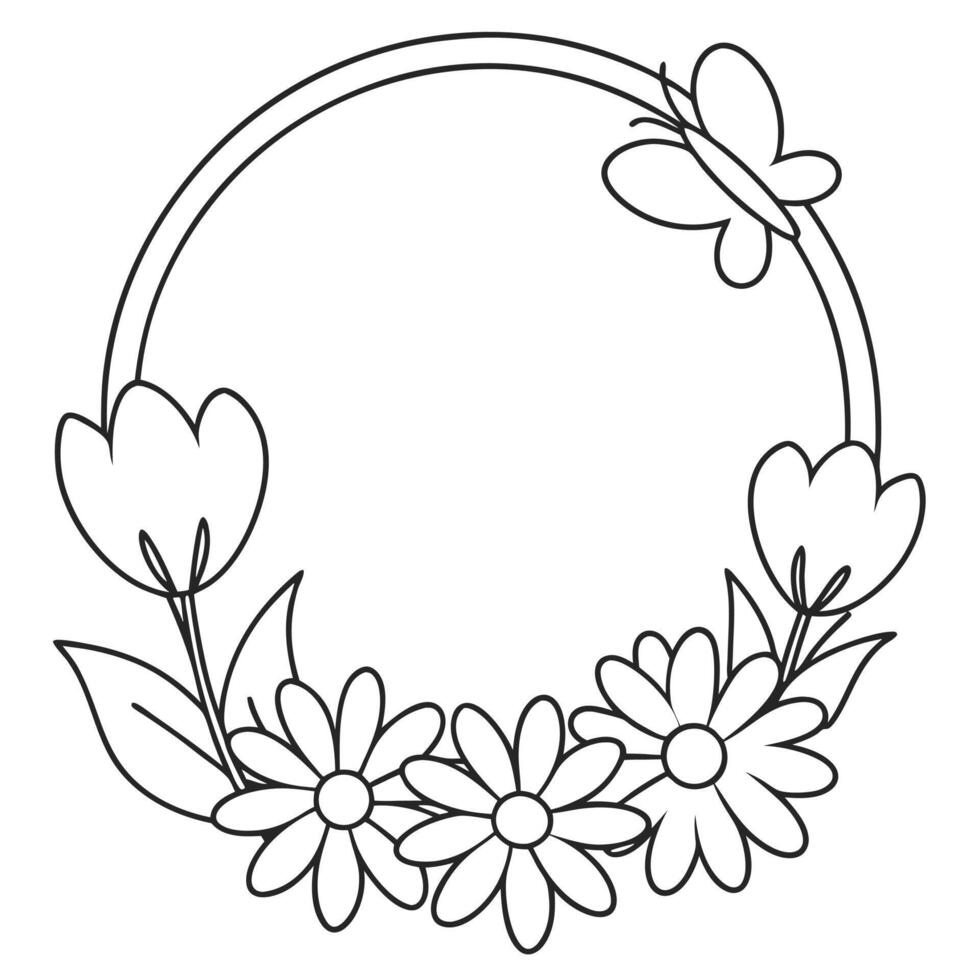 Daisy flower art coloring book vector