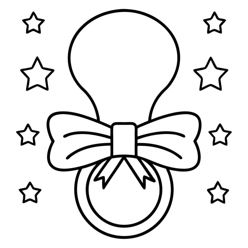 Cute Baby Pacifier with Bow vector