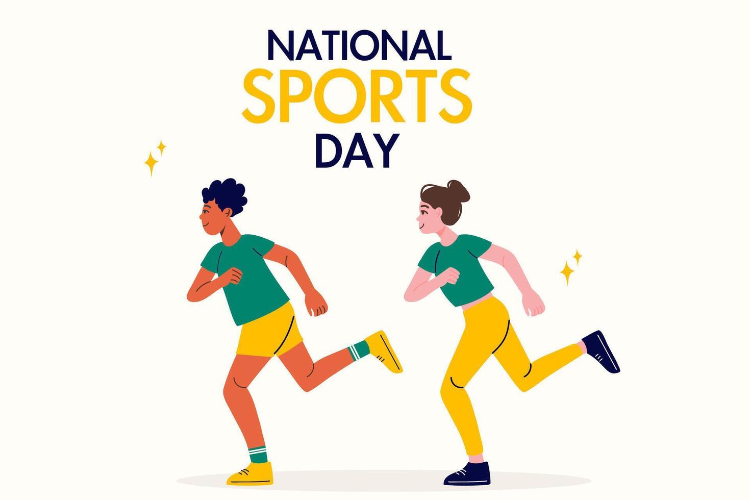 Background national sports day people are running vector