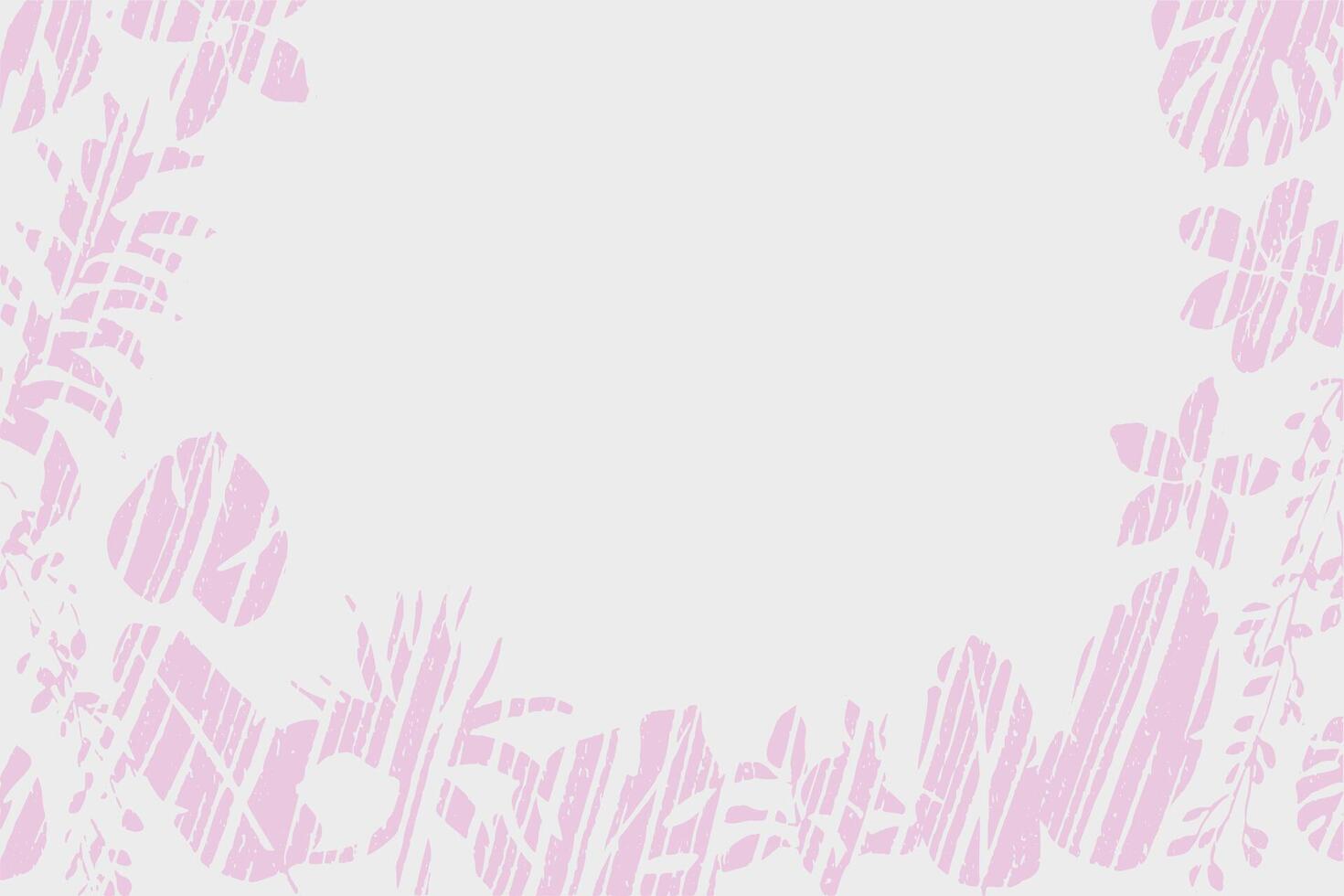Hand drawn pink simple plants design with subtle brush texture background vector