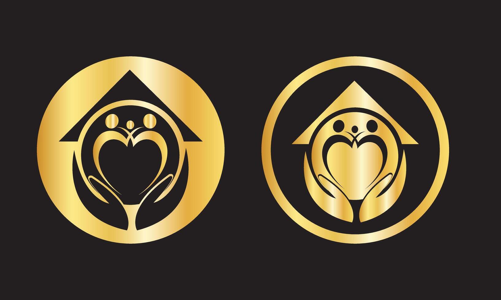Gold Foil Style Home Logo Design for Realtors and Agencies vector