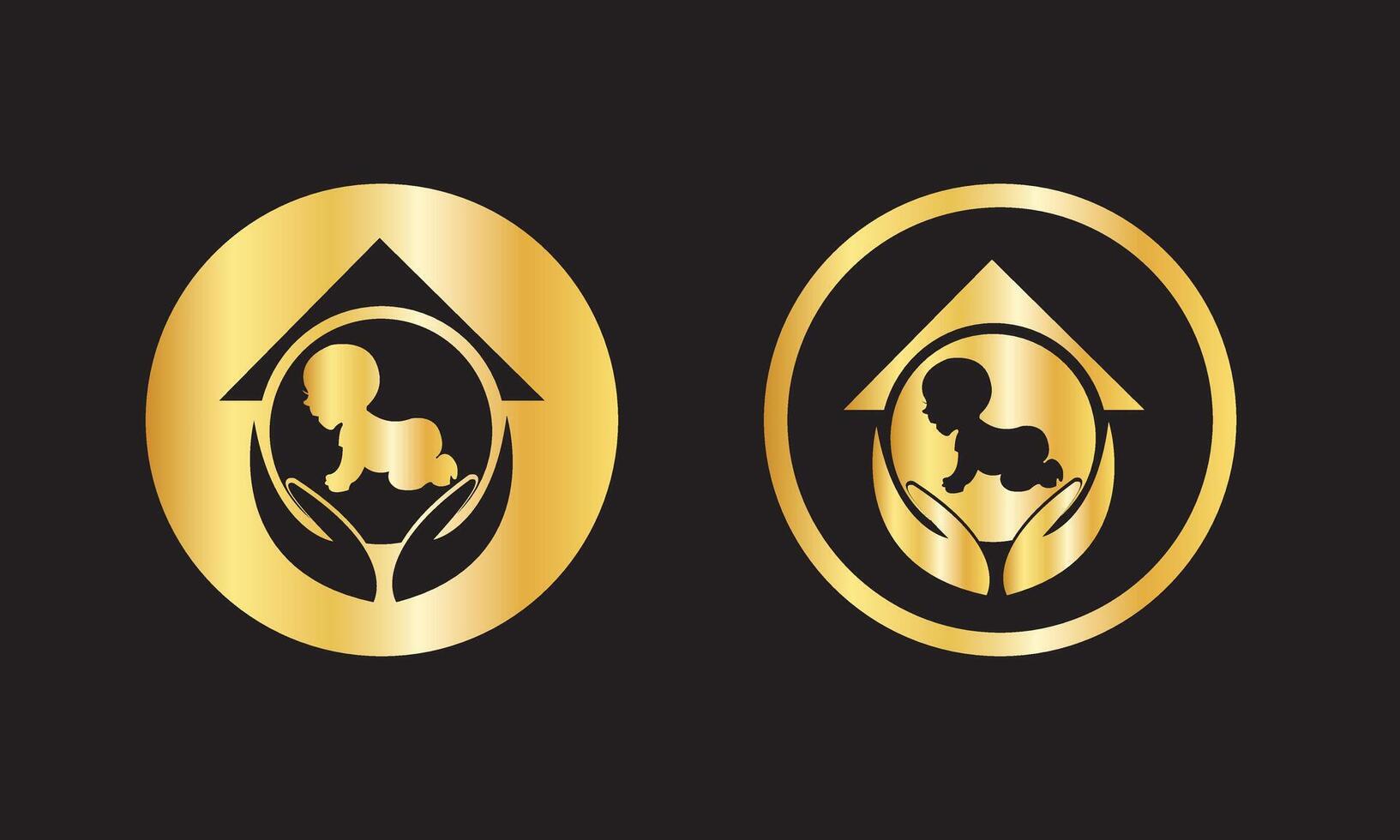 Premium Gold Real Estate Logo Icons Luxury Home Symbols vector