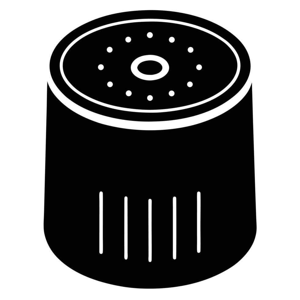 Smart speaker in the multicolor virtual room vector