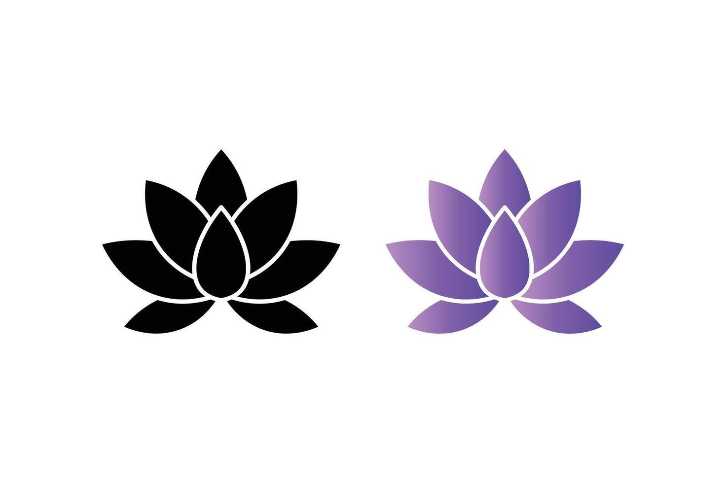 Flat Lotus Flower Icon for Beauty, lotus flower logo design, natural cosmetics lotus emblem, beauty product lotus logo vector
