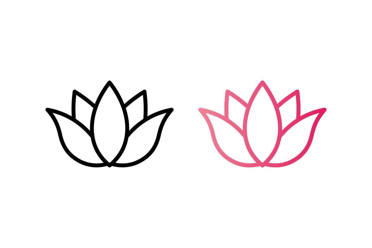 Zen Lotus Line Art Logo , lotus flower logo, lotus line art, floral lotus logo vector