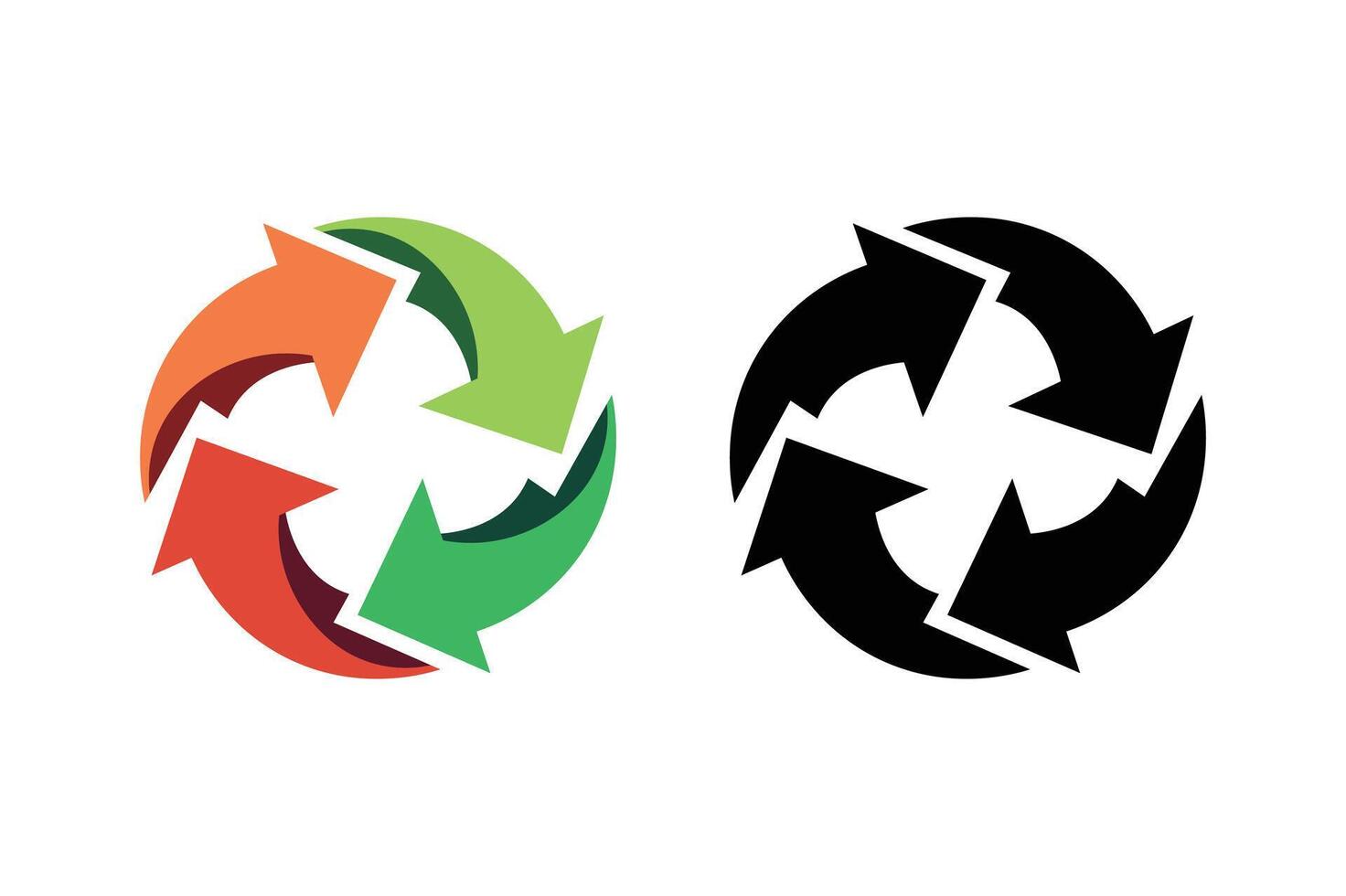 continuo lazo circulo flecha vectores, circulo flecha , giratorio flecha , circular flecha gráfico vector