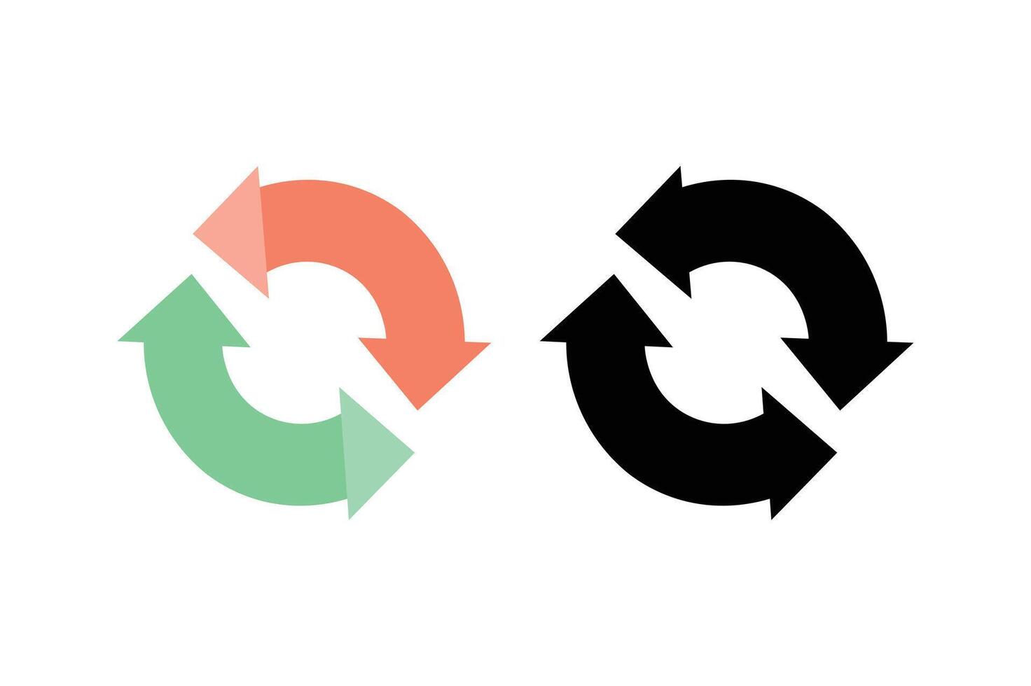 Flow Cycle Arrows Design, rotating arrows , circular arrow design, arrow rotation symbol vector