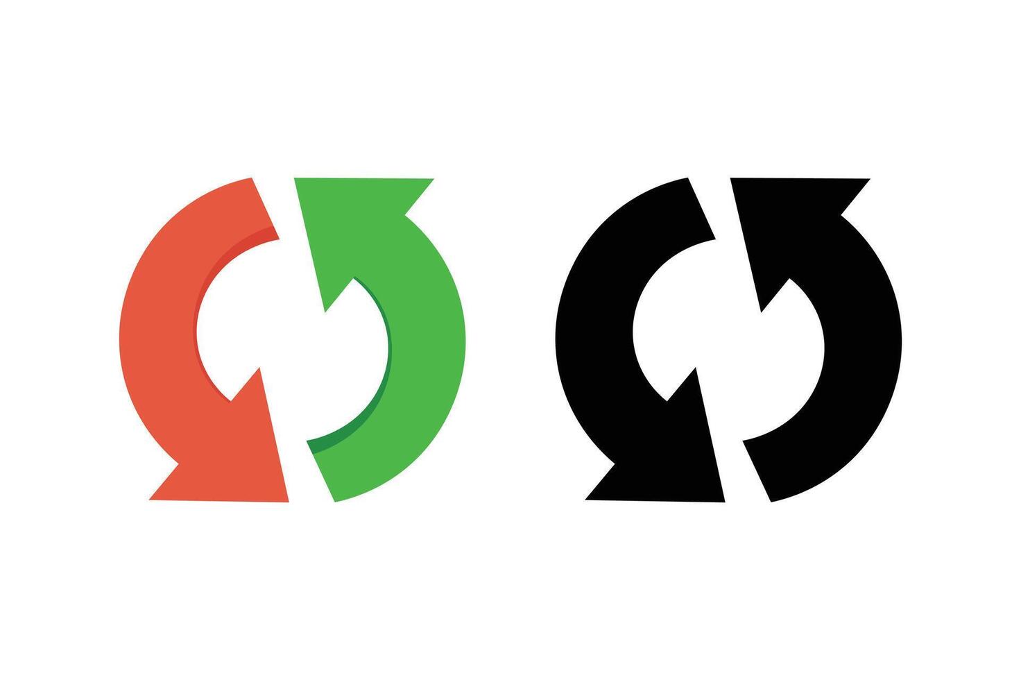 Repeat Arrows Graphic, rotating arrows , circular arrow design, arrow rotation symbol vector