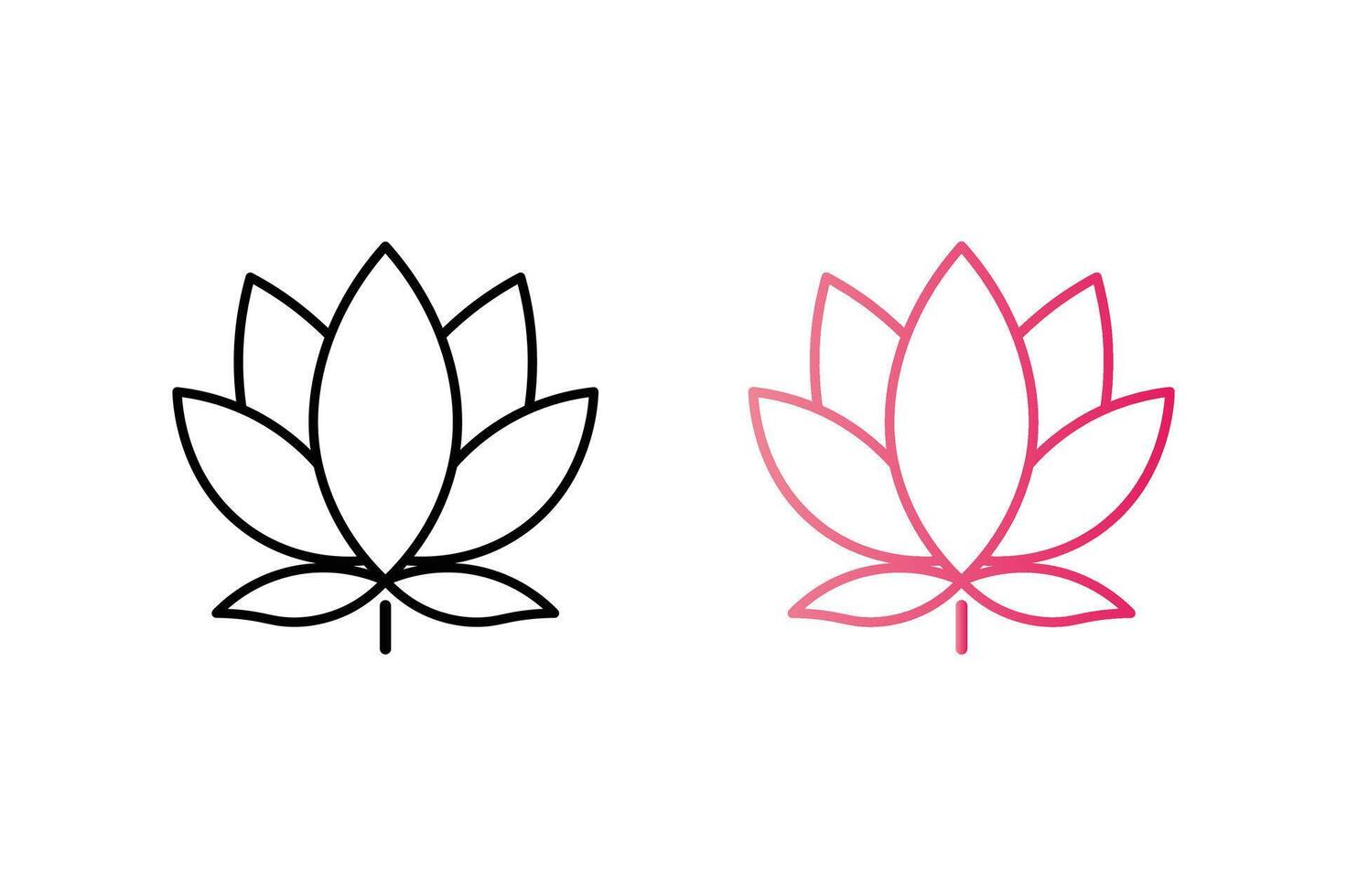 Simple Lotus Flower Line Drawing Logo , lotus flower logo, lotus line art, floral lotus logo vector