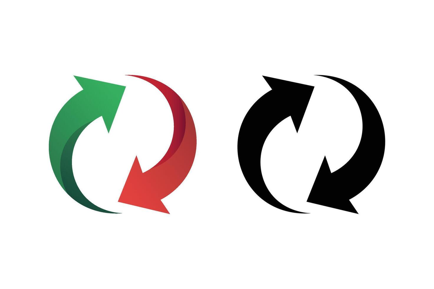 Looping Arrows Pack, rotating arrows , circular arrow design, arrow rotation symbol vector