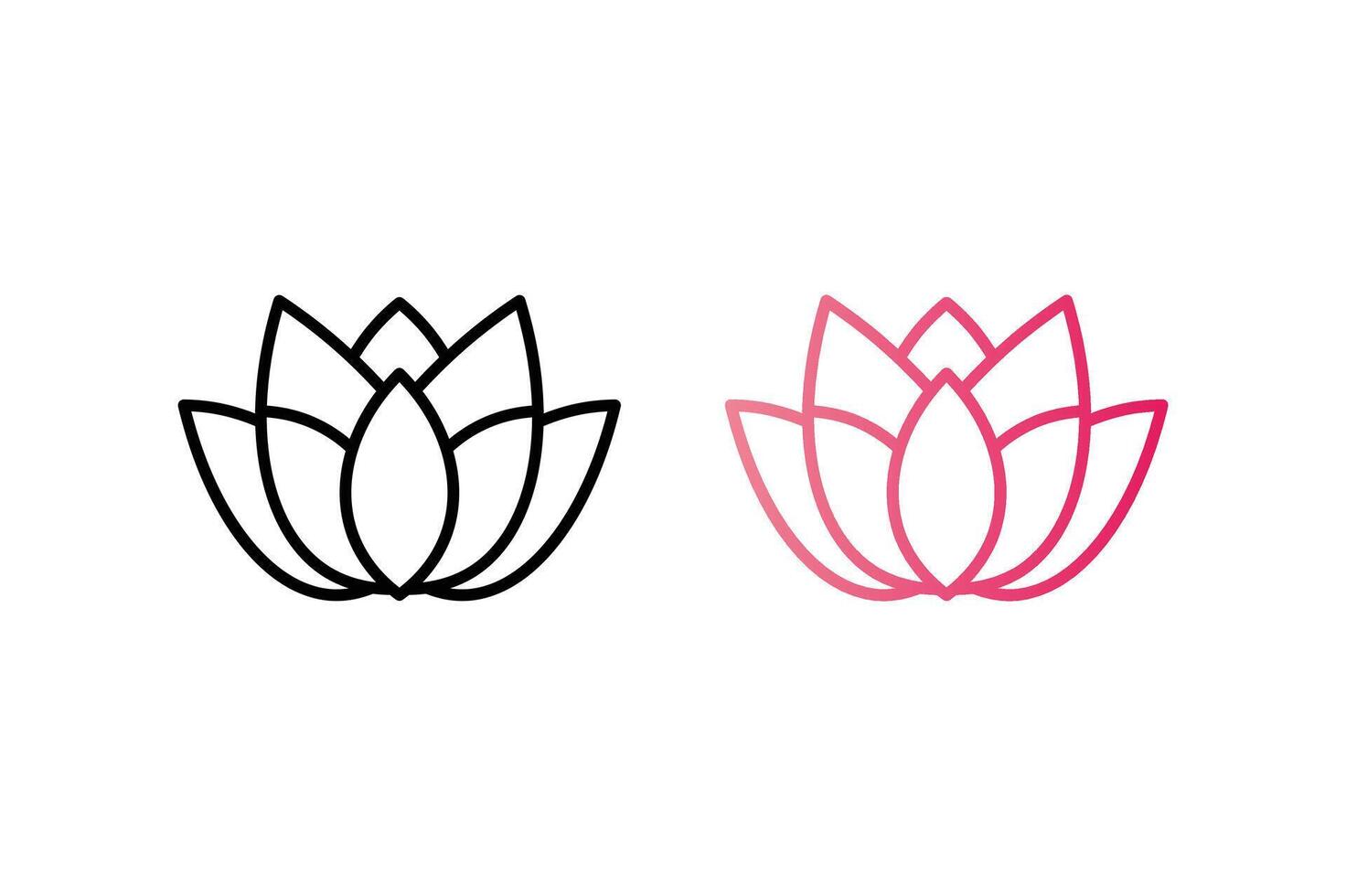 Feminine Lotus Flower Line Logo , lotus flower logo, lotus line art, floral lotus logo vector