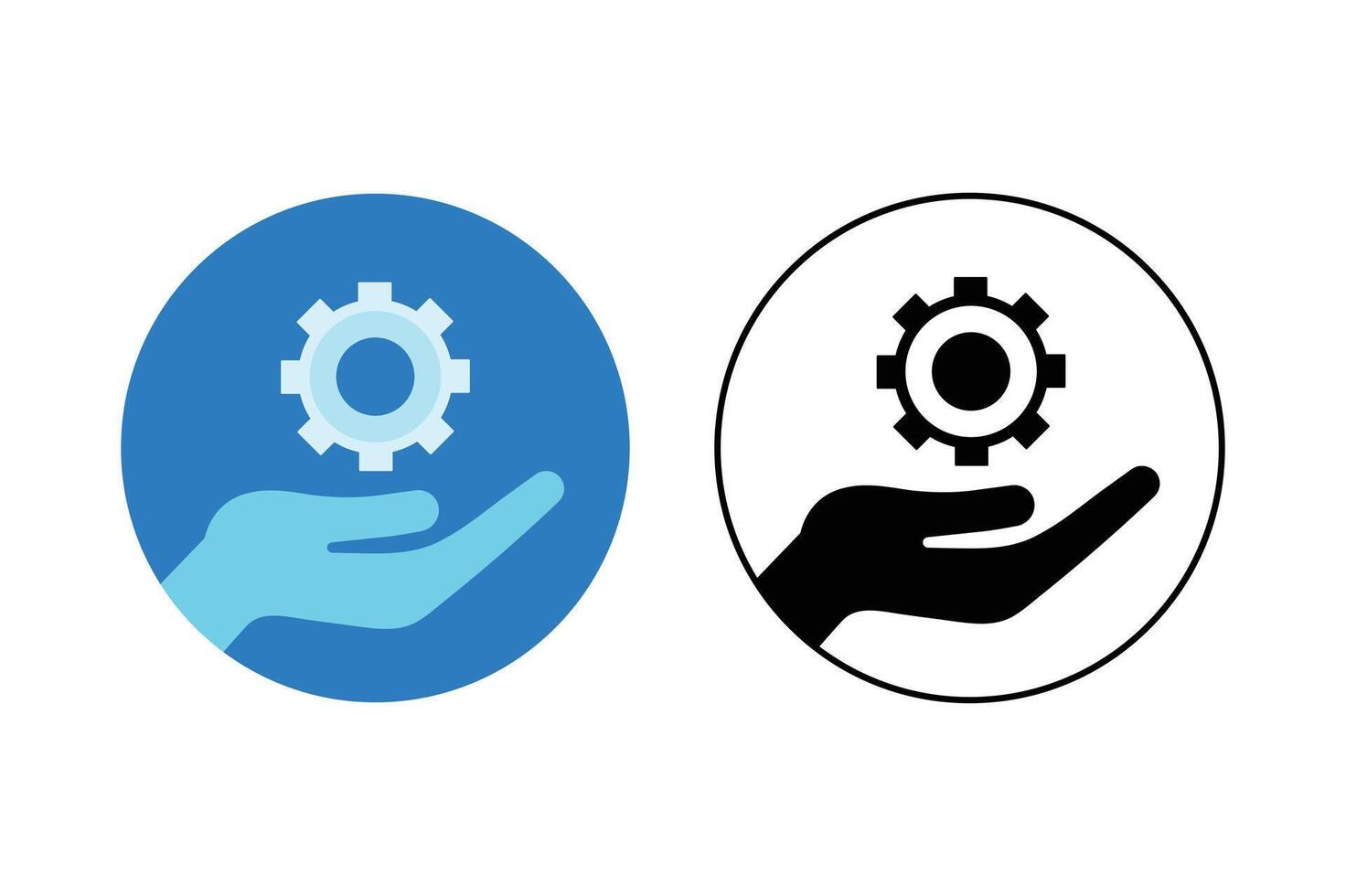 Server Maintenance Gear Tools Icons, technical support icons, construction tools icons, repair service icons vector