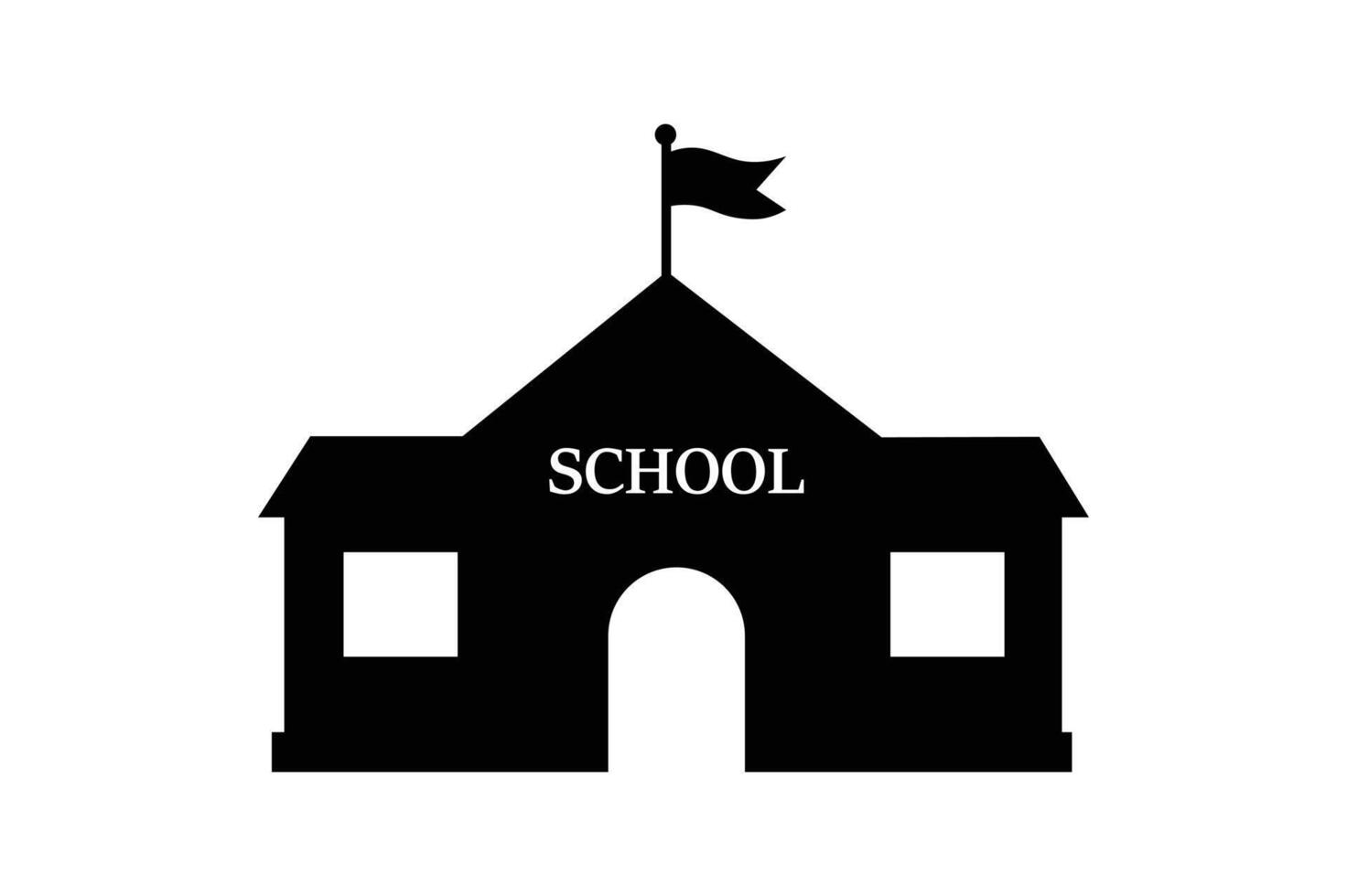 School Building Outline Icon, school building icon, school building , school silhouette icon vector