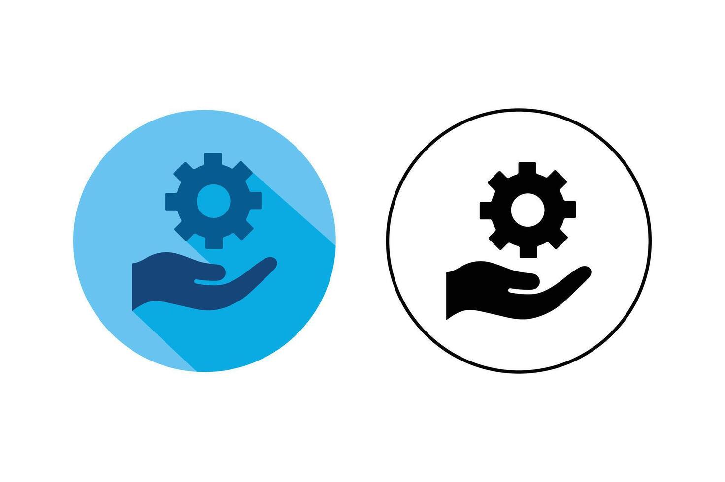 Customer Service Gear Icons, technical support icons, construction tools icons, repair service icons vector