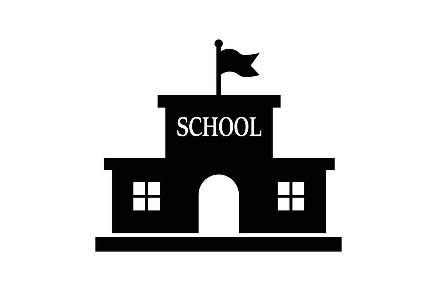 School Building Silhouette Icon , school building icon, school building , school silhouette icon vector