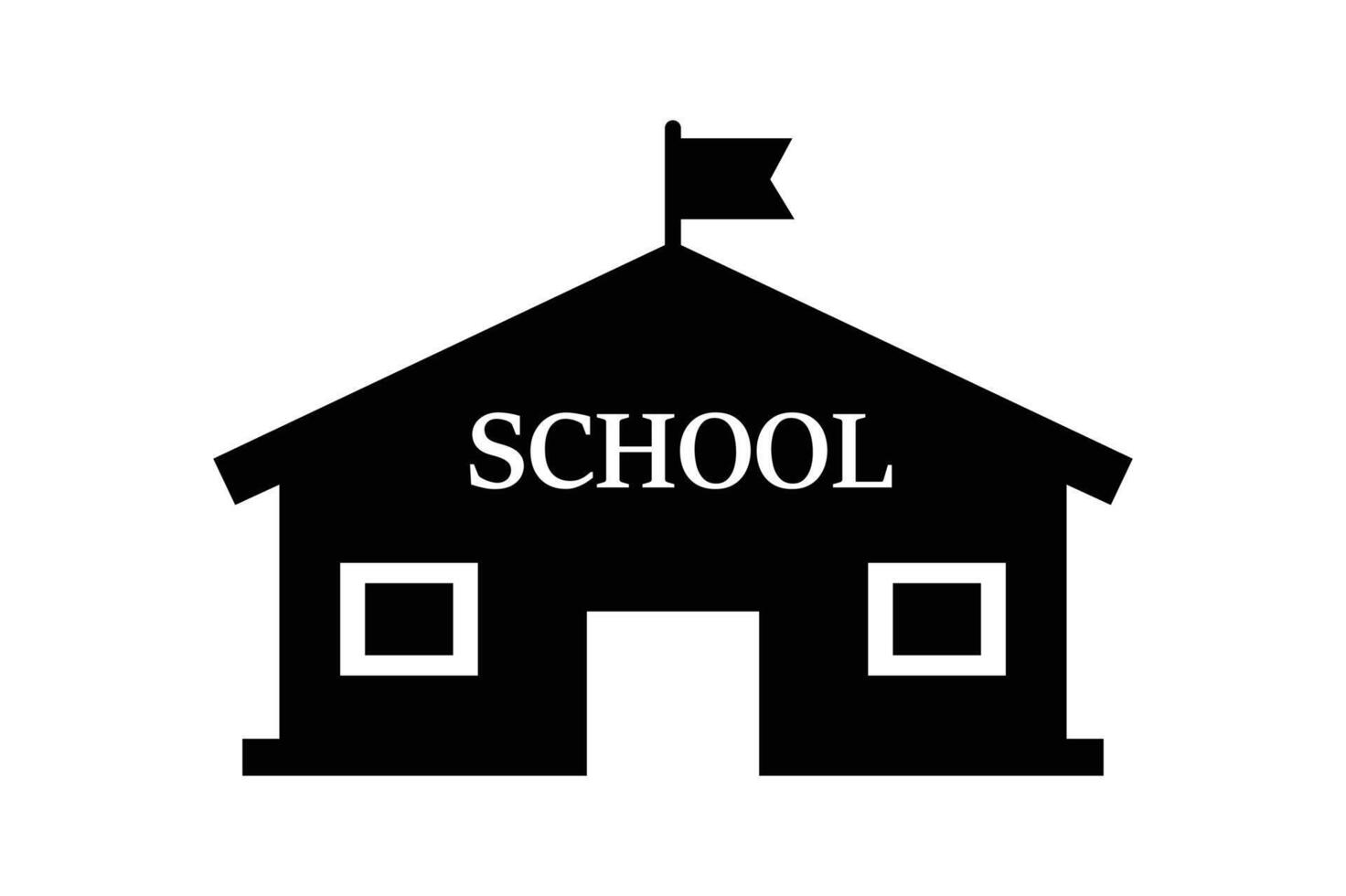 Classic School Building Icon, school building icon, school building , school silhouette icon vector