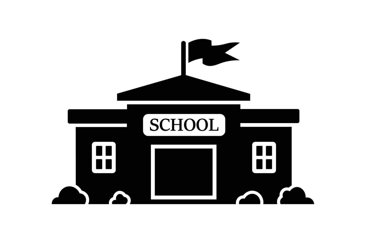Education Building Flat Icon, school building icon, school building , school silhouette icon vector