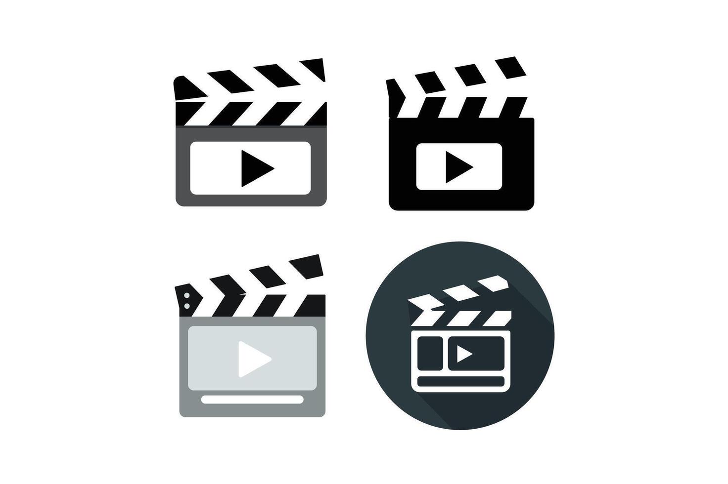 Flat Media Player Icons Collection, player icon , media player control icons, play pause buttons vector