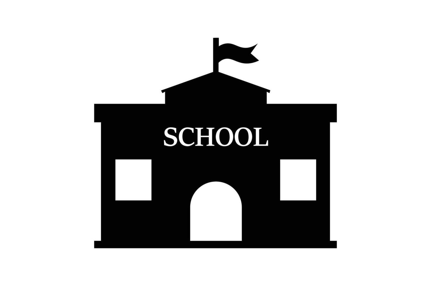 Modern School Building Icon , school building icon, school building , school silhouette icon vector