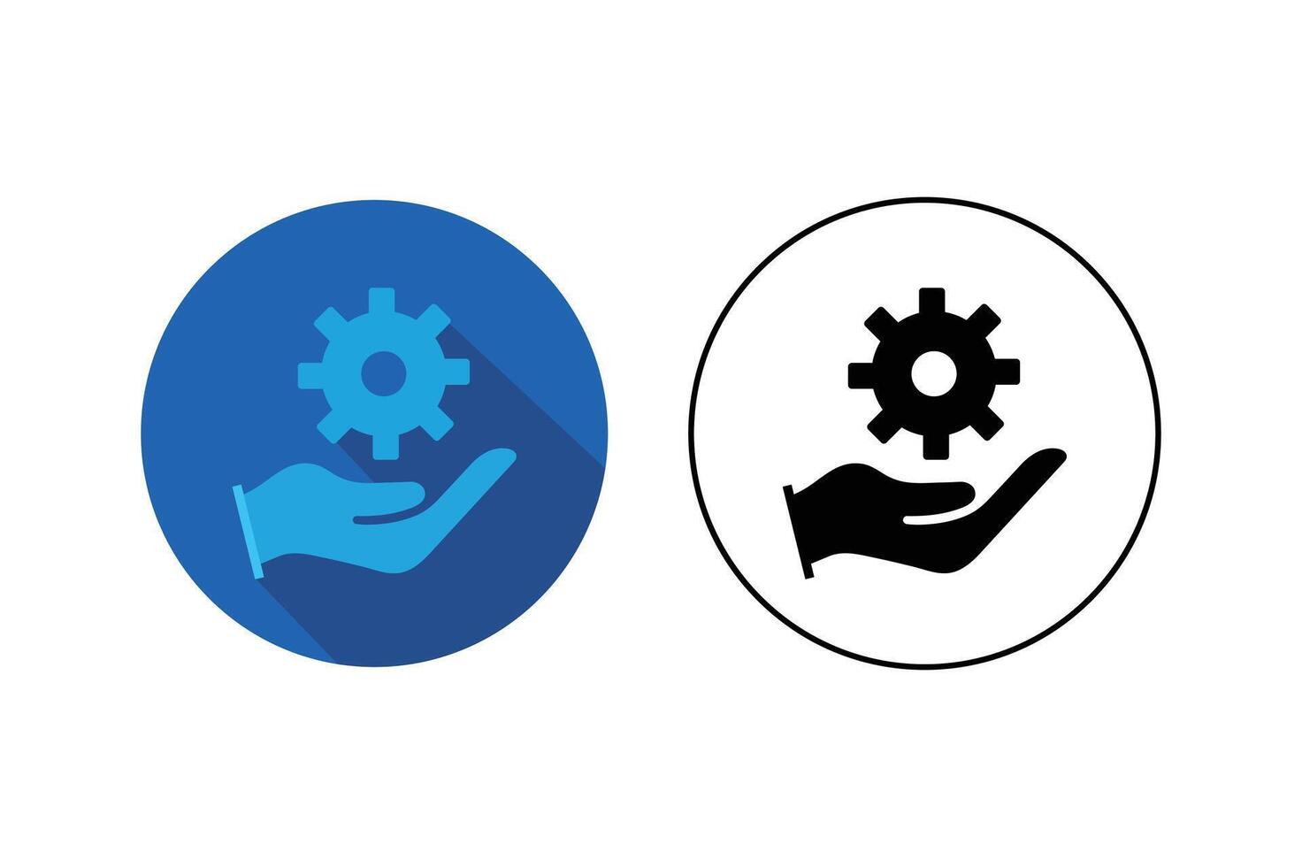 Technical Support Gear Icons, technical support icons, construction tools icons, repair service icons vector