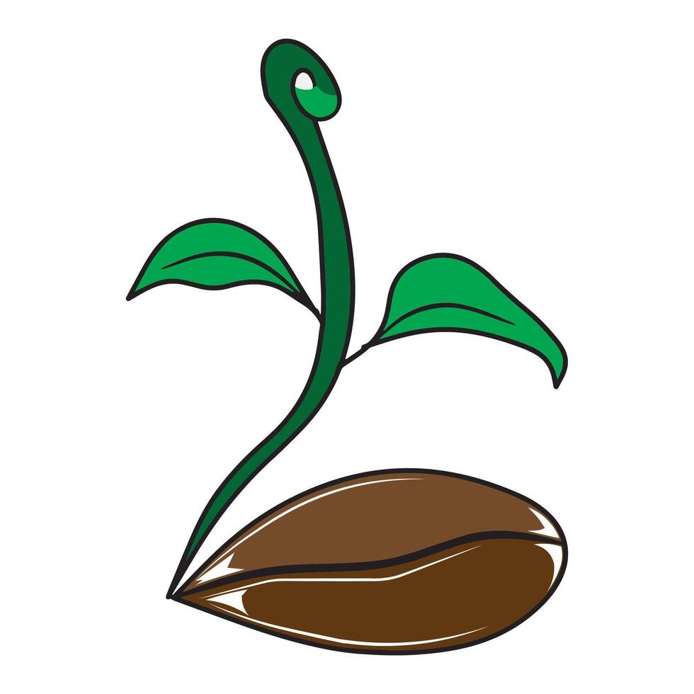 coffee leaf logo design flat style vector