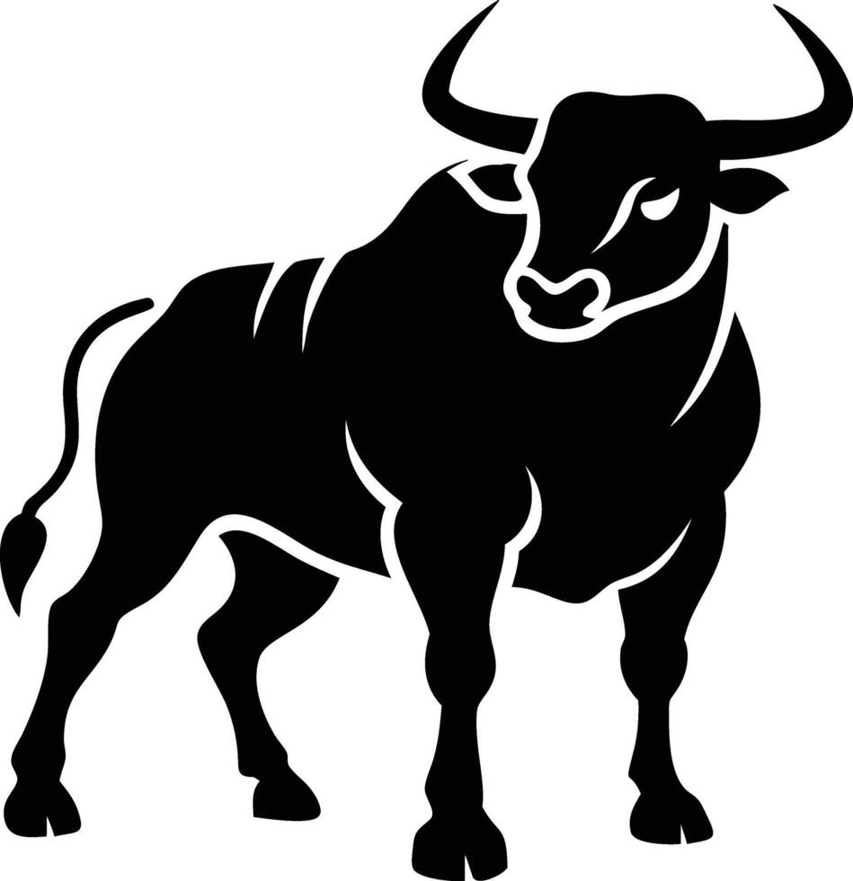 Minimalist Black and White Silhouette of a Cow Head Illustration for Farm and Livestock Themes vector