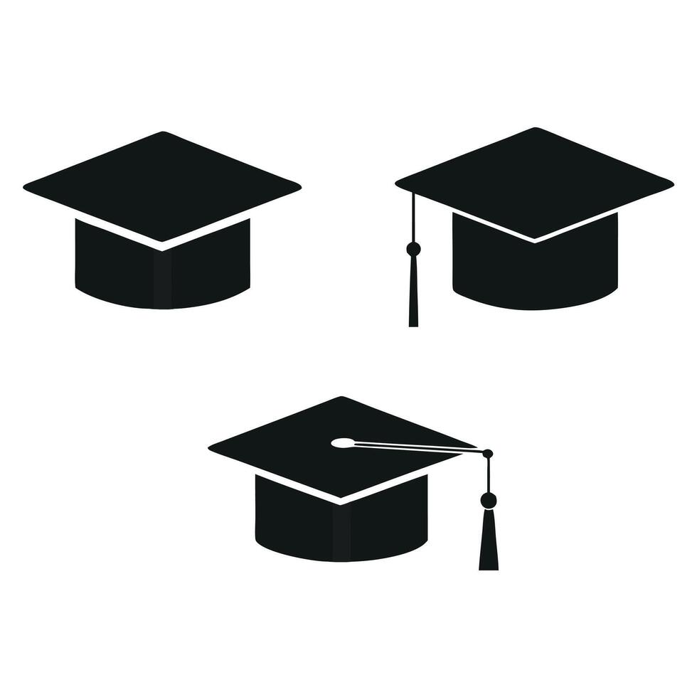 Elegant Graduation Mortarboard Icon in Black and White with Clean Lines and Design vector