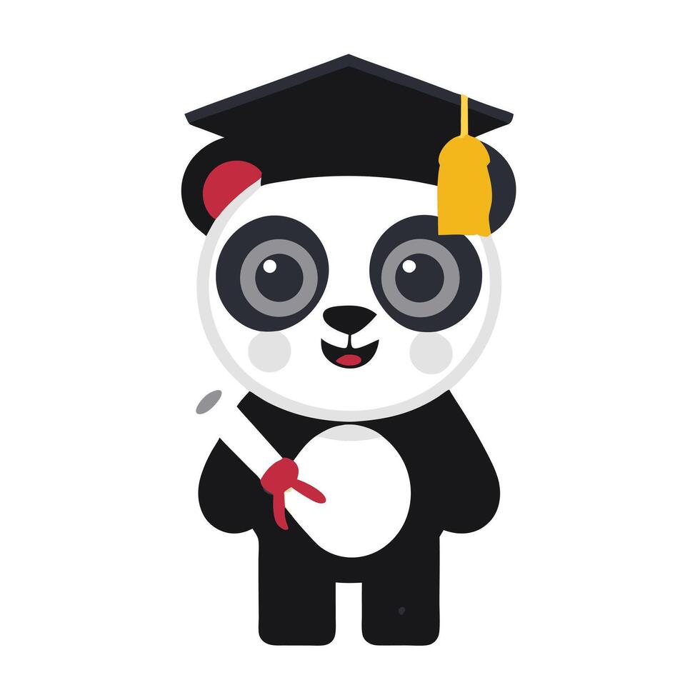 Chubby Panda with Sunglasses Kawaii Style Mascot Design vector